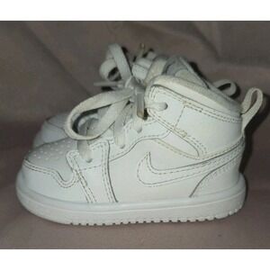 Nike Air Jordan Mid TD Triple White Toddler Size 4C